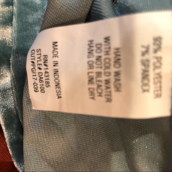 - - Blue crushed velvet dress new without tag - Picture 7 of 7